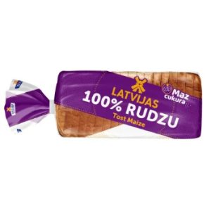 Tostermaize Latvijas Tost maize100% rudzu miltu 500g