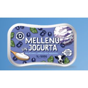 Saldējums melleņu un jogurta Druva 1000ml/500g