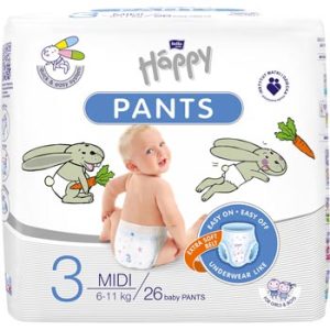 Autiņbiksītes Happy Pants Midi 6-11kg 26gb