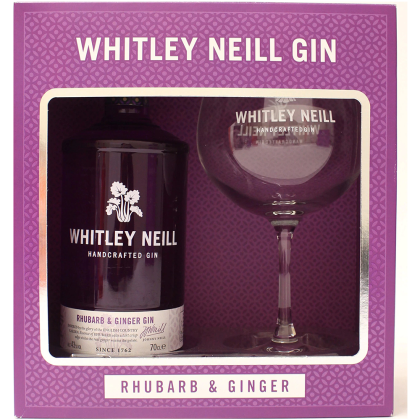 Džins Whitley Neill Rhubarb& Ginger 43% 0.7l+Copa glāze