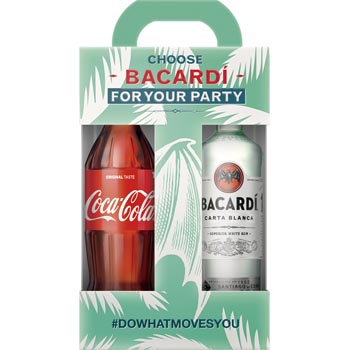 Rums Bacardi carta Blanca 37.5% 0.7l+ Coca Cola 1l