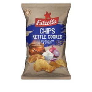 Čipsi Estrella Kettle ar skābā krējuma garšu 120g