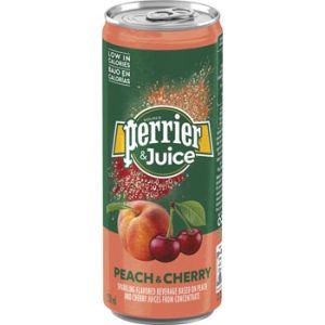 Ūdens Perrier&Juice peach and cherry Can 0.25l