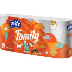 Tualetes papīrs Grite Family 3slāņi 8ruļļi