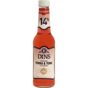 Alk. kokt. Dins vodka &tonic dzērvene 14% 0.25l