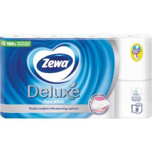 Tualetes papīrs Zewa Deluxe Pure White 3slāņi 8ruļļi