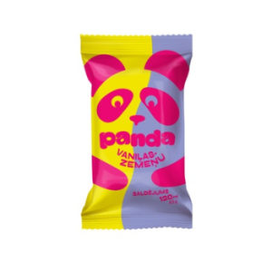 Saldējums Panda vaniļas zemeņu vaf.glāz.120ml/65g