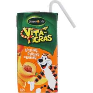 Dzēriens Vita Tigra apelsīnu persiku banānu 0.2l