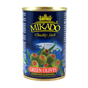 Olīvas zaļās pildītas ar lasi Mikado 280ml