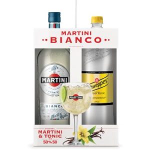 Vermuts Martini Bianco 15% 1l+ schweppes toniks