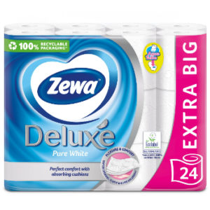 Tualetes papīrs Zewa Deluxe Pure White 3 slāņi 24 ruļļi