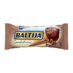 Saldējums Baltija šokol. ar vafeļu gab konuss 140ml/85g