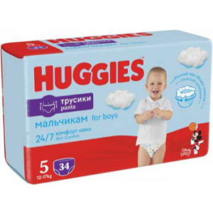 Autiņbikksītes Huggies Pants D JP S5 biksīt.Boy 12-17kg 34gb