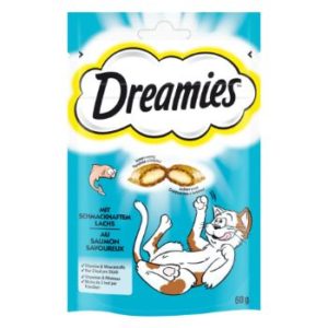 Barība kaķiem Dreamies ar lasi 60g