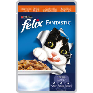 Barība kaķiem Felix Fantastic konservs tītars 85g