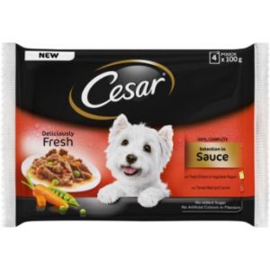 Barība suņiem Cesar 4-paka lielops&burkāns vista&dārz. 400g