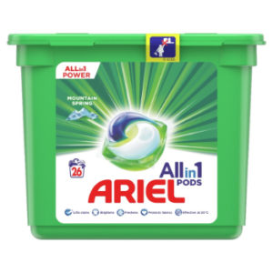 Veļas mazgāšanas kapsulas Ariel Mountain Spring 24gb