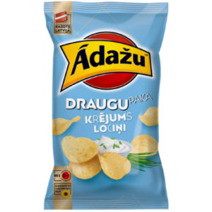 Čipsi Ādažu draugu paka ar krējumu un lociņiem 180g