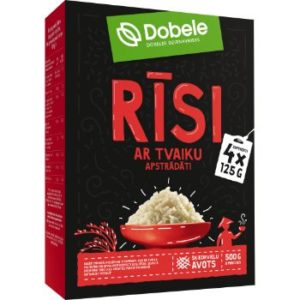 Rīsi Dobele ar tvaika apstrādi kastītē 4x125g