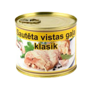 Konservs Sautēta vistas gaļa klassik 525g