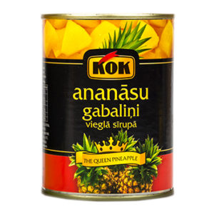 Ananāsu gabaliņi vieglā sīrupā KOK 565g/300g