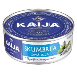 Skumbrija savā sulā ar eļļu ar atslēgu 240g/168g EO Kaija