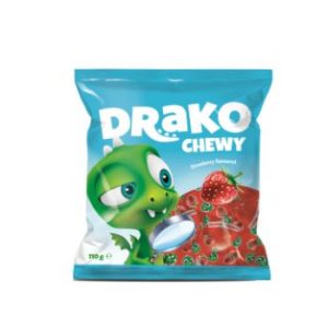 Karameles košļ. Drakon zemeņu 110g