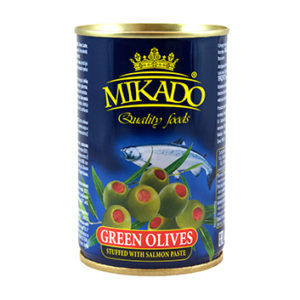 Olīvas zaļās pildītas ar lasi Mikado 300ml/90g