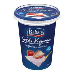 Jogurts saldā krējuma ar zemenēm 5% 400g