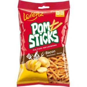 Čipsi Lorenz Pomsticks kartupeļu salmiņi ar bekonu 85g