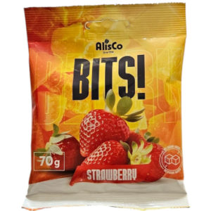 Konfektes želejas zemeņu našķis Bits! 70g