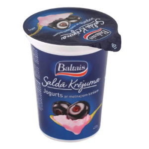 Jogurts saldā krējuma ar melnajiem ķiršiem 5% 400g