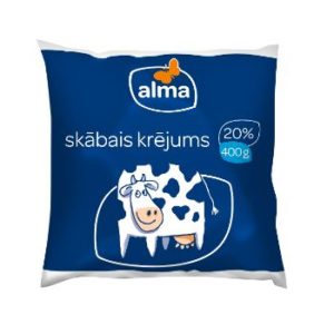 Krējums skābais Alma 20% plēvē 400g