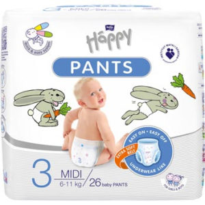 Autiņbiksītes Happy Pants Midi 6-11kg 26gb