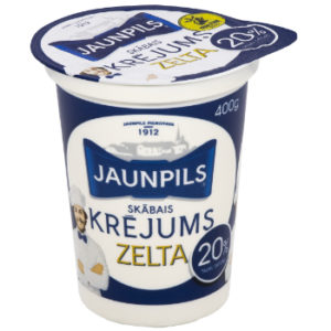 Krējums skābais Zelta 20% Jaunpils 400g