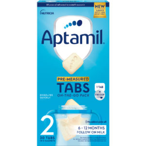 Piena maisījums Aptamil 2 Tabs no 6 mēnešu vecuma 144gr (30x