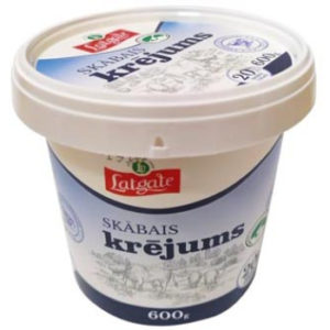 Krējums skābais Latgales 20% spainis 600g