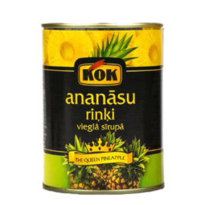 Ananāsu riņķi vieglā sīrupā KOK 565g/300g