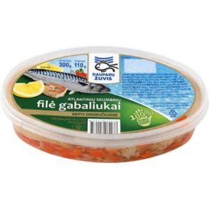 Makreles gabaliņi apcepti želejā 300g/110g