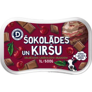 Saldējums Druva šokolādes un ķiršu 1l/500g