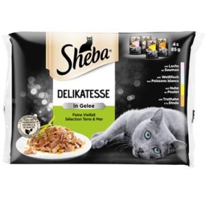 Barība kaķiem konservēta Sheba Delikatesse mix 4x85g