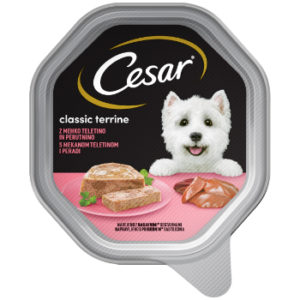 Barība suņiem Cesar tray ar maigu teļu un mājputniem 150g