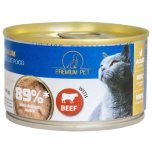 Barība kaķiem Premium Pet liellopa gaļas pastēte 100g