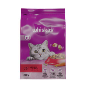 Barība kaķiem Whiskas ar liellopa gaļu 300g