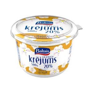 Krējums skābais Baltais 20% 500g