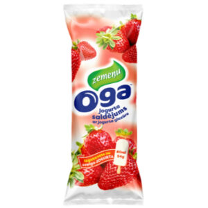 Saldējums Oga jogurta zemeņu vafeļu glāzītē 125ml/70g