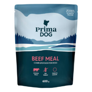 Barība suņiem  Prima Dog ar lielopu gaļu 600g