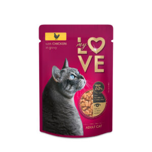 Barība kaķiem My Love ar vistas gaļu maigā mērcē  85g