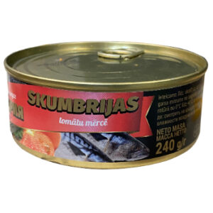 Konservi zivju skumbrija tomātu mērcē 240g/168g