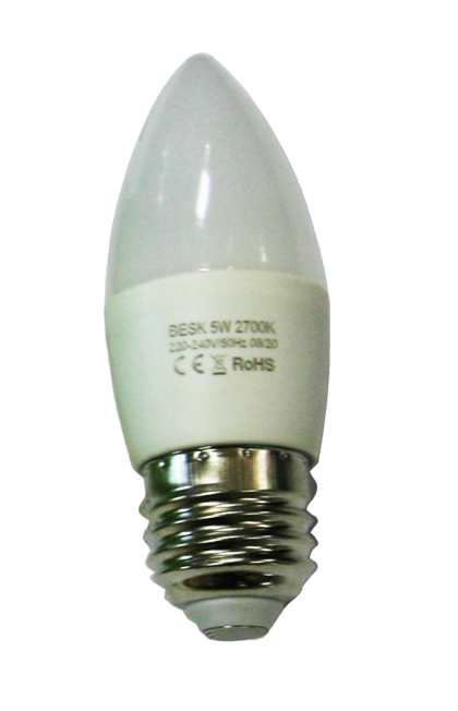 LED spuldze 5W E27 500lm 2700k